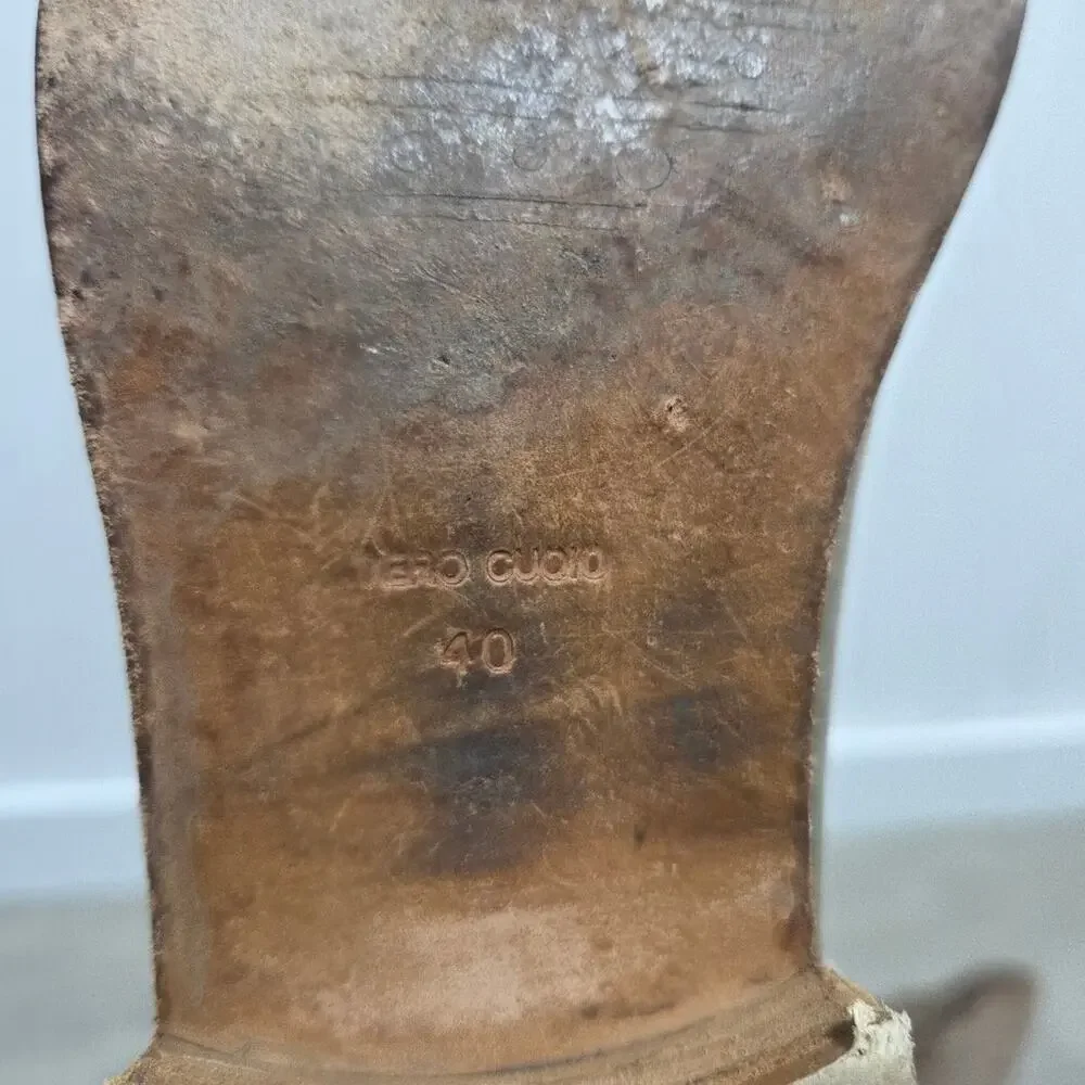 Danielle Brown Vero Cuoio Leather Boots Size 40 US 9.5 - Picture 6 of 7